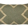 Almofada Decorativa Em Juta Verde Azeitona E Creme 30 X 50 Cm Gopi