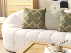 Almofada Decorativa Em Juta Verde Azeitona E Creme 45 X 45 Cm Gopi