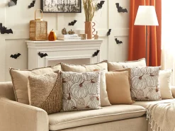 Almofada Decorativa Em Veludo Creme 45 X 45 Cm Gourd