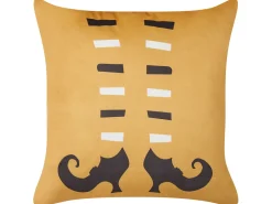 Almofada Decorativa Em Veludo Laranja 45 X 45 Cm Covasna