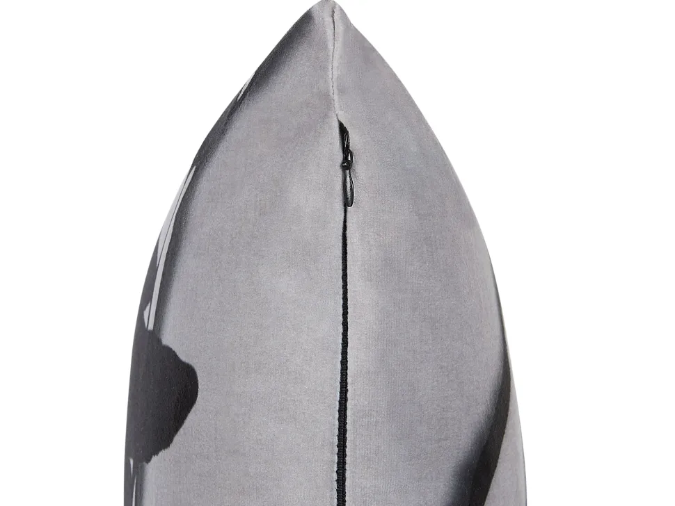 Almofada Decorativa Em Veludo Cinzento 45 X 45 Cm Oradea