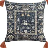 Almofada Decorativa Padrao Floral Em Veludo Multicolor 45 X 45 Cm Panax