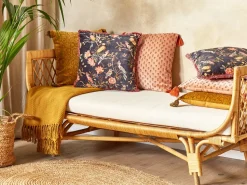 Almofada Decorativa Padrao Floral Em Veludo Preto E Rosa 45 X 45 Cm Morus