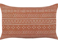 Almofada Decorativa Padrao Geometrico Em Algodao Laranja 35 X 55 Cm Orlaya