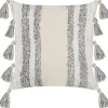 Almofada Decorativa Tufada Em Algodao Creme E Cinzenta 45 X 45 Cm Heliconia