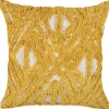 Almofada Decorativa Tufada Em Algodao Amarelo 45 X 45 Cm Alcea