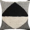 Almofada Decorativa Tufada Em Algodao Creme E Preto 50 X 50 Cm Khora