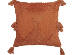 Almofada Decorativa Tufada Em Algodao Laranja 45 X 45 Cm Avium