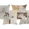 Almofada Em Pele Com Padrao Patchwork Cor Aleatoria 45 X 45 Cm Marady