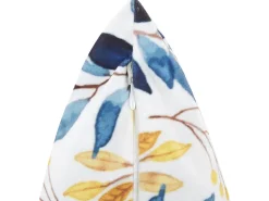 Almofada Em Veludo Amarelo E Azul Com Padrao De Folha 45 X 45 Cm Cattleya