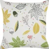 Almofada Em Veludo Branco Com Padrao De Folha 45 X 45 Cm Mullein
