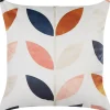 Almofada Em Veludo Branco Com Padrao De Folha 45 X 45 Cm Quinoa