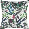 Almofada Em Veludo Verde Com Padrao De Folha 45 X 45 Cm Gasteria