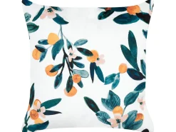 Almofada Em Veludo Verde Com Padrao De Folha 45 X 45 Cm Knautia