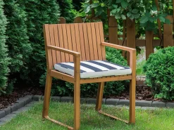 Almofada Para Cadeira De Jardim Azul Marinho E Branco Sassari