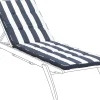 Almofada Para Espreguicadeira De Jardim Azul Marinho E Branco Cesana