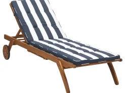 Almofada Para Espreguicadeira De Jardim Azul Marinho E Branco Cesana