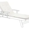 Almofada Para Espreguicadeira De Jardim 188 X 59 X 5Cm Branco Nata Toscana/Java