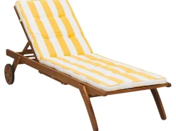 Almofada Para Espreguicadeira De Jardim Amarelo E Branco Cesana