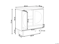 Aparador Com 1 Gaveta E 2 Portas Em Rattan Cor De Madeira Clara Potosi