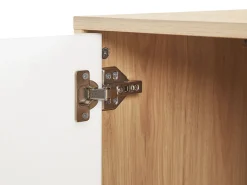 Aparador Com 1 Gaveta E 2 Portas Cor De Madeira Clara E Branco Itaca