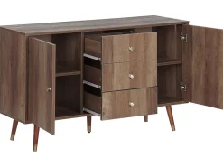 Aparador Com 3 Gavetas E 2 Portas Castanho Claro Ulika