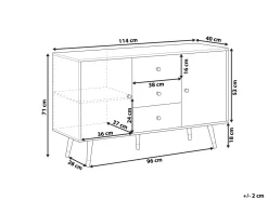 Aparador Com 3 Gavetas E 2 Portas Castanho Claro Ulika