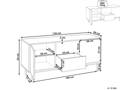 Aparador Com 2 Gavetas E 2 Portas Em Madeira Escura E Preto Okland