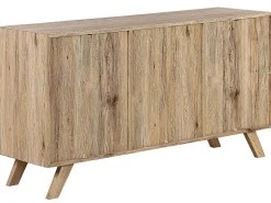 Aparador Com 3 Gavetas E 2 Porta Branco E Cor De Madeira Clara Forester