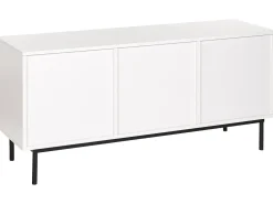 Aparador Com 2 Gavetas E 2 Portas Em Madeira Escura E Branco Okland