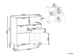 Aparador Com 2 Gavetas E 3 Portas Cor De Madeira Escura Maine