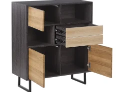 Aparador Com 2 Gavetas E 3 Portas Cor De Madeira Escura Maine