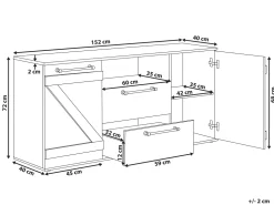 Aparador Com 2 Gavetas E 2 Portas Castanho Claro E Preto Salter