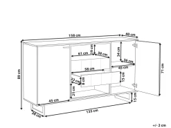 Aparador Com 2 Gavetas E 2 Portas Cor De Madeira Clara Boiso