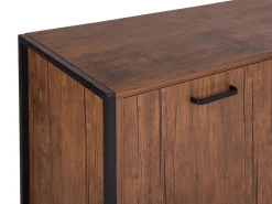 Aparador Com 3 Gavetas E 2 Portas Castanho Escuro E Preto Tifton