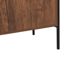 Aparador Com 3 Gavetas E 2 Portas Castanho Escuro E Preto Tifton