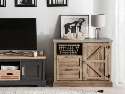 Aparador Com 2 Gavetas E 1 Porta Castanho Claro Toronto