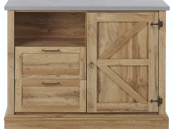 Aparador Com 2 Gavetas E 1 Porta Castanho Claro Toronto