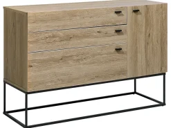 Aparador Com 3 Gavetas E 1 Porta Cor De Madeira Clara Arietta