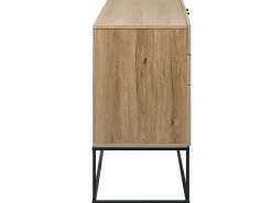 Aparador Com 3 Gavetas E 1 Porta Cor De Madeira Clara Arietta