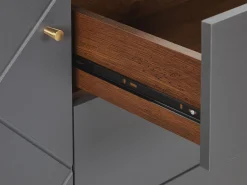 Aparador Com 3 Gavetas E 1 Porta Em Madeira Clara E Cinzento Palmer