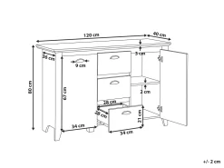 Aparador Com 3 Gavetas E 2 Portas Branco Stamford