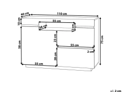 Aparador Com 2 Gavetas E 1 Porta Branco E Cor De Madeira Clara Marlin