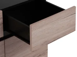 Aparador Com 3 Gavetas E 3 Portas Castanho Claro E Preto Sydney