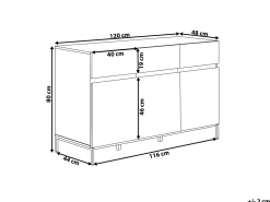 Aparador Com 3 Gavetas E 3 Portas Castanho Claro E Preto Sydney