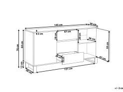 Aparador Com 3 Gavetas E 2 Portas Cor De Madeira Clara Elda