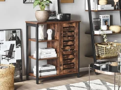 Aparador Com 1 Porta Castanho Escuro E Preto Vilseck