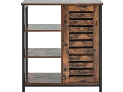 Aparador Com 1 Porta Castanho Escuro E Preto Vilseck