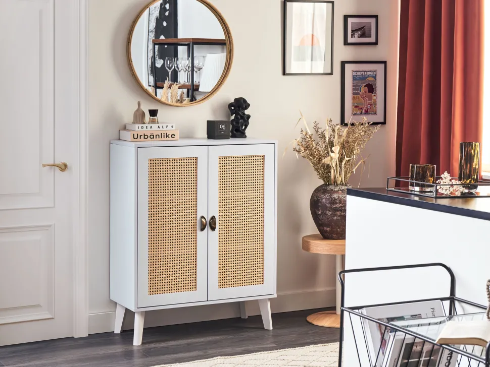 Aparador Com 2 Portas Branco E Creme Parton