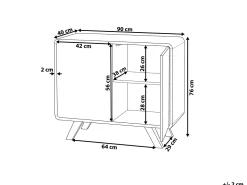 Aparador Com 2 Portas Branco E Cor De Madeira Clara Milo